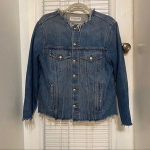 Derek Lam 10 Crosby Denim collarless denim jacket